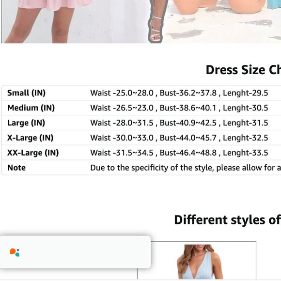 NWOT (S) Mini Dress Loose Ruffle Deep V-Neck Backless Strap Solid VERY Short - Picture 4 of 4